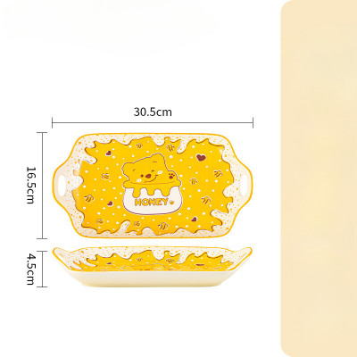 Bộ Bát Đĩa Gosu Họa Tiết Gấu vàng Honey dễ thương