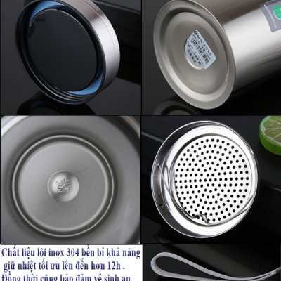 Bình Giữ Nhiệt Inox 304 1200ml HL-B90 Giữ Nhiệt Trên 15H Cao Cấp