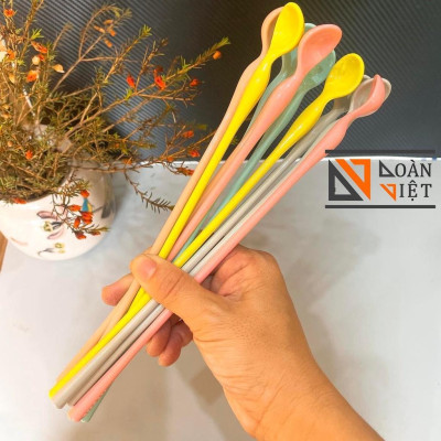 (Combo 10 cây) Muỗng khuấy nghệ thuật sinh tố, trà sữa, nước ép, cà phê. Màu pastel rất xinh. Chuyên phục vụ Sp Gia dụng