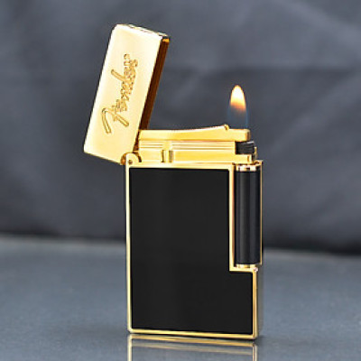Vỏ Hột Quẹt Bật Lửa Upon Super Cao Cấp Bản Giới Hạn D196V Màu Đen Viền Vàng Đẹp, Độc Lạ - Dùng Gas Đá Cao Cấp