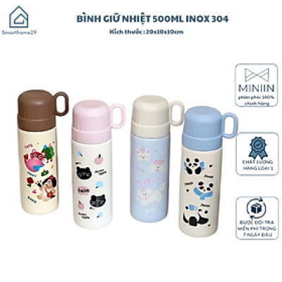 Bình Giữ Nhiệt Hàn Quốc Siêu Dày Ruột Inox 304 Chống Gỉ Cao Cấp - Giữ Nóng Lạnh Lâu Dài - HÀNG CHÍNH HÃNG MINIIN