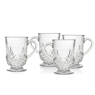Set 4 cốc pha lê Godinger Dublin Coffee Mugs 295ml Hàng chính hãng