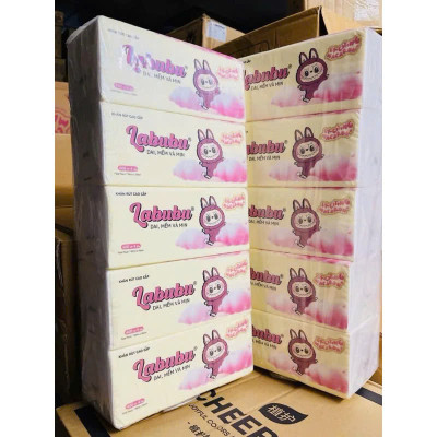 Phụ kiện nhà bếp -Combo 10 bịch giấy ăn Labubu 300 tờ - 4 lớp  / 1 gói siêu mềm mại siêu dai tiết kiệm và an toàn