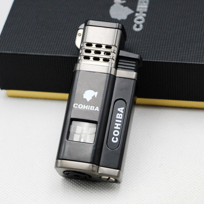 Vỏ Hột Quẹt Bật Lửa Khò 4 Tia  H138 Kèm Đục Thiết Kế Nhỏ Gọn Độc Lạ Sang Trọng - Dùng Gas Đá Cao Cấp