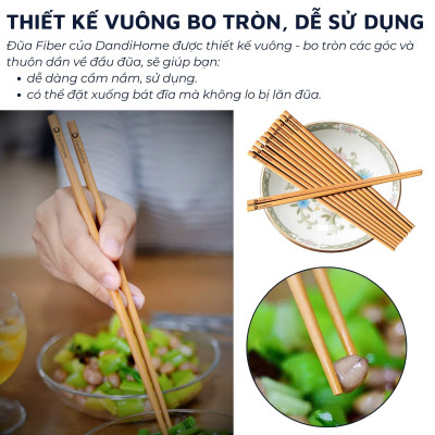 Đũa gỗ fiber mật độ cao DandiHome dùng được trong máy rửa bát - Bảo hành 3 năm 