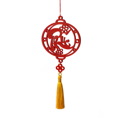 Set 6 dây treo Tết Thư pháp handmade màu đỏ COMBO T6D trang trí mai đào