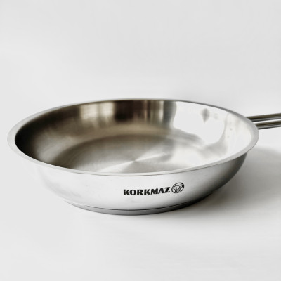 Chảo Inox 304 24cm Korkmaz Tombik A1800 -  Hàng Chính Hãng