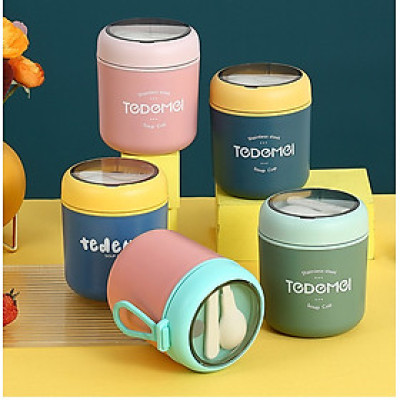 Bình Ủ Cháo TEDEMEL 530ml LÕI INOX KHÔNG GỈ An toàn cho bé - Hàng chính hãng