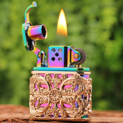 Vỏ Hột Quẹt Bật Lửa Xăng Đá Zorro Z506-630 Họa Tiết Hoa Văn Độc Lạ Nhiều Màu - Dùng Xăng Bấc Đá Cao Cấp