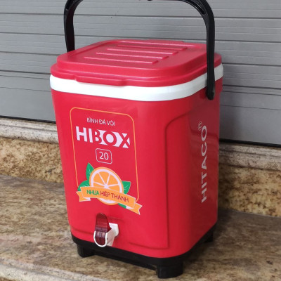 Bình Đựng Đá 20L Có Vòi, Quai Xách – Giữ Nhiệt Tốt, Hình Vuông Cao Chân Đế Chắc  Dùng Đựng Nước Thực Phẩm Đa Năng