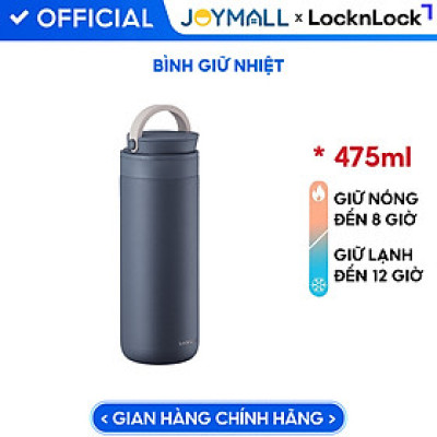 Bình giữ nhiệt Lock&Lock 475ml Metro Two Way màu xanh navy LHC4274NVY, Hàng chính hãng, có quai xách, đế silicone chống trượt - JoyMall