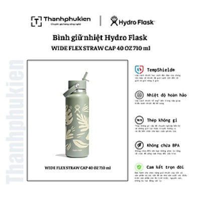 Bình giữ nhiệt Hydro Flask Wide Flex Straw Cap 40 OZ 1.183 ml – W40CFS [ Spring Limited Edition 2025 ]