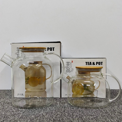 Bình pha trà, hoa trà, thảo mộc bằng thủy tinh nắp gỗ sang trọng 1000ml