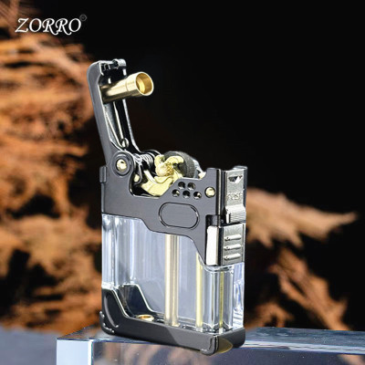 Vỏ Hột Quẹt Bật Lửa Xăng Đá Zorro Z833-2 Thiết Kế Lộ Thiên Nhìn Rõ Lượng Xăng Đánh Lửa Tự Động