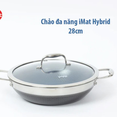 Chảo đa năng iMat Hybrid lòng xanh - Hàng chính hãng