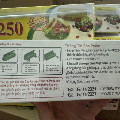 Màng Bọc Thực Phẩm Rerwrap 250 Size 30cm x 50m - Nhựa PVC An Toàn Vệ Sinh