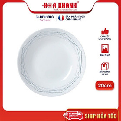 Đĩa Sâu Thủy Tinh Luminarc Marble 20cm đựng thức ăn, kháng vỡ, cường lực - Bộ 3 đĩa - P3762