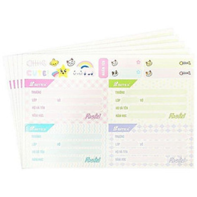 Nhãn Vở Pastel - Bitex LB06 (20 Nhãn)