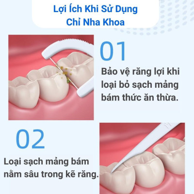 Phụ kiện nhà bếp phòng ăn _ Set  hộp 50 cây tăm chỉ nha khoa , an toàn dễ sử dụng 