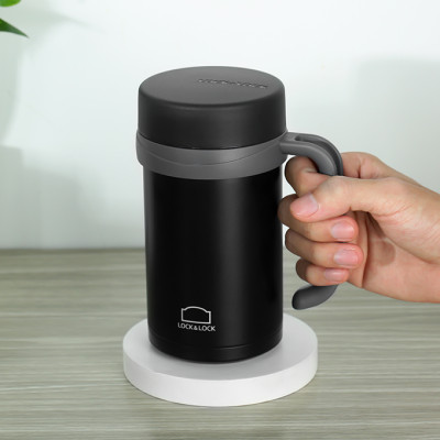 Bình Giữ Nhiệt Lock&Lock New Basic Table màu đen LHC4026B 500ml - Hàng chính hãng, nắp bình 3 lớp tiện lợi - JoyMall