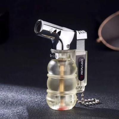 Vỏ hộp quẹt bật lửa khò 1tia có chốt lửa vòi kim loại, nhìn được dung lượng ga K953