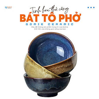  Bát tô phở, tô canh cao cấp D18H7 GOMIE CERAMIC BÁT TRÀNG, men hỏa biến cao cấp.