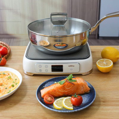 Chảo Sâu Lòng Inox 316 Đúc Liền Khối Hàn Quốc, size 20/24/26cm, Dùng Mọi Loại Bếp, Chống Dính Tự Thân