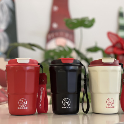 Cốc Cafe Giữ Nhiệt inox 2GOOD C27 Dung Tích 380ml, Nắp Chống Tràn, Ly Giữ Nhiệt  - Hàng Chính Hãng