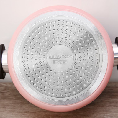 Tặng cặp nhất nồi silicon- Bộ nồi Easy Kimscook đáy từ chống dính vân đá cao cấp Hàn Quốc, dùng được tất cả các loại bếp / Induction 