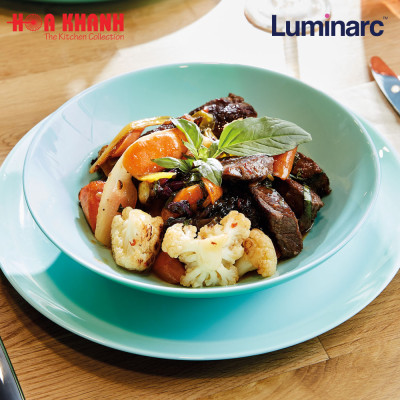 Đĩa Sâu Thủy Tinh Luminarc Diwali Light Turquoise 20cm cường lực, chịu nhiệt - 1 đĩa - P2019