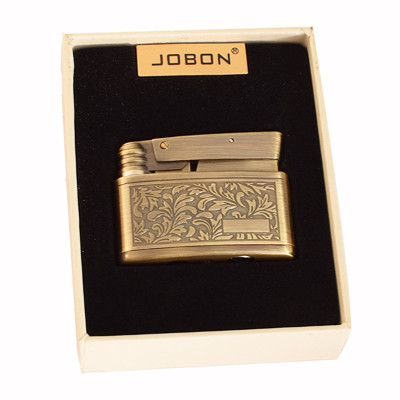 Vỏ Hột Quẹt Bật Lửa Xăng Đá Jobon ZB-658 Họa Tiết Hoa Văn Cổ Điển Kiểu Dáng Cò Mổ Xưa Cũ