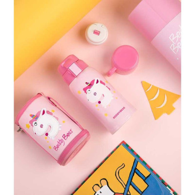 Bình giữ nhiệt cho Bé Gái Chính hãng 100% BEDDYBEAR - Dung tích 600 ml - 2 Nắp thay thế - họa tiết Unicorn-Kỳ Lân - phù hợp Bé từ 2 tuổi trở lên - Bảo hành chính hãng 2 năm