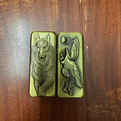 Hột Quẹt Bật Lửa Gas XF-612 Siêu Mỏng Nhẹ Hoạt Tiết Sói, Đại Bàng Dũng Mãnh-Giao Hình Ngẫu Nhiên