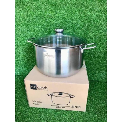 NỒI LUỘC GÀ INOX 430 BẾP TỪ 1 ĐÁY HT COOK SIZE 32CM SỬ DỤNG ĐƯỢC TRÊN MỌI LOẠI BẾP