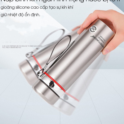 Bình Giữ Nhiệt Nóng, Lạnh Inox, Bình Lưỡng Tính Ly, Cốc Cách Nhiệt Cao Cấp , 1000ml 2 Lớp, Có Tấm Lọc, Giữ Nhiệt Lên Đến 8 Tiếng - Hàng Chính Hãng MINIIN