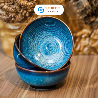 Bát Tô Nông Men Xanh Hoả Biến D17x8cm- Bát Nông Men Hoả Biến Cao Cấp