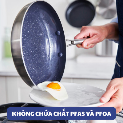 Bộ 2 món chảo chống dính phủ tinh thể kim cương cao cấp Blue Diamond 24,28 cm