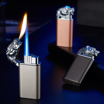 Vỏ Hột Quẹt Bật Lửa Gas BK872 Khò 1 Tia Hình Đầu Hổ 2 Chế Độ Lửa Cực Kỳ Độc Đáo - Nhiều Màu