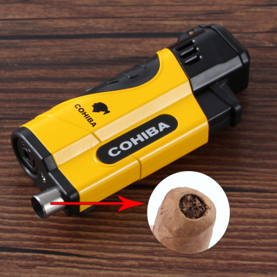 Vỏ Hột Quẹt Bật Lửa Khò 4 Tia  H166 Kèm Đục Tiện Lợi Đẹp Độc Lạ - Dùng Gas Cao Cấp