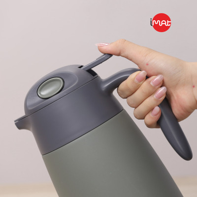 Bình ủ nhiệt Imat có phin lọc 2000ml màu xanh nhiệt đới, ruột bình, phin lọc làm bằng Inox 304