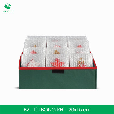 B2 - 20x15 cm - 50 Túi bóng khí chống sốc đóng hàng - Túi gói hàng, bọc chống sốc, xốp chống sốc