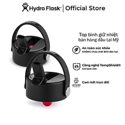 Nắp thay thế Hydro Flask Wide Flex Straw Cap Black- Hàng chính hãng (Season 2024)