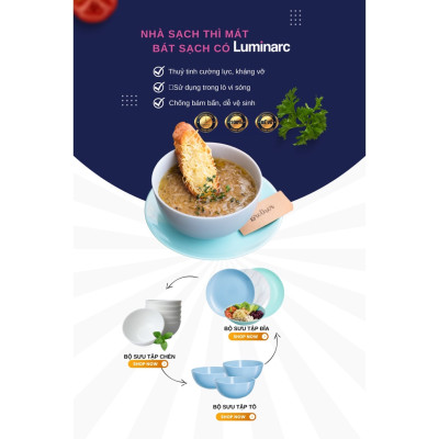 Đĩa Thủy Tinh Luminarc Diwali Harena 19cm cường lực, chịu nhiệt - 1 đĩa - N5414