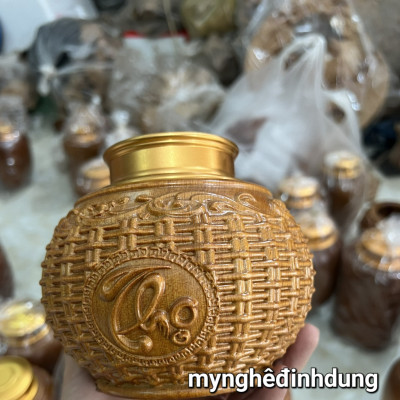 Hộp Hũ đựng trà  bằng gỗ  bách xanh thơm nức kt 14x14x16cm 