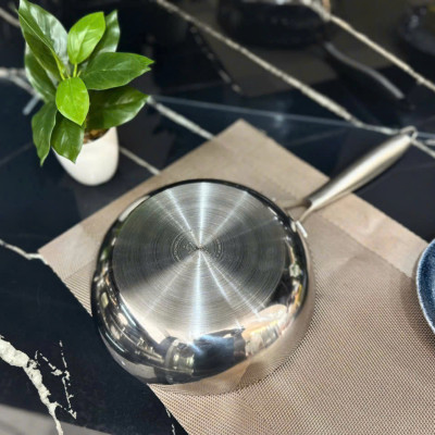 Chảo inox Nguyên khối nông lòng SEKA size 16, 22, 26,28cm sử dụng cho mọi loại bếp