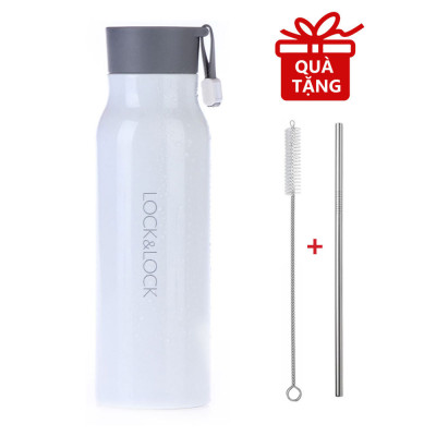 Bình Giữ Nhiệt Thép Không Gỉ Lock&Lock Name Tumbler LHC4125 (500ml) - Hàng Chính Hãng, Chất Liệu Thép Không Gỉ, Giữ Nhiệt Nong và Lạnh Tốt - Tặng Kèm Ống Hút Inox Và Cọ Rửa Ống Hút