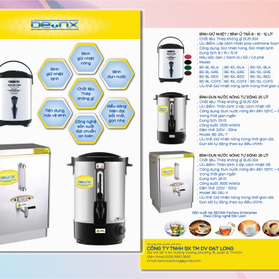 Bình Giữ Nhiệt BEONX 12 Lít - Chất liệu Inox 304 - Đỏ