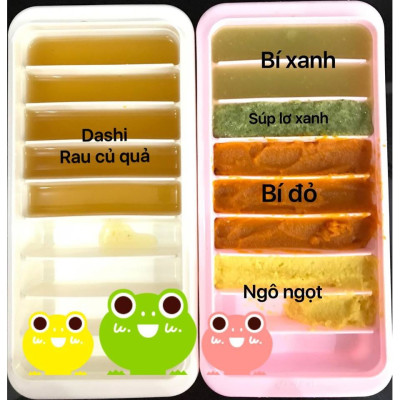 Combo 04 Khay trữ đông đồ ăn dặm cho bé Kokubo chia ngăn, có nắp đậy - Hàng nội địa Nhật