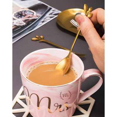 Thìa rĩa lá phong cách Vintage thời thượng hoàng kim hợp kim tạo hình 3 lá - tht111