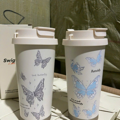 Cốc Đựng Nước Giữ Nhiệt Cafe Lõi Inox 304, Thiết Kế Sang Trọng, Có Ống Hút - HÀNG CHÍNH HÃNG MINIIN